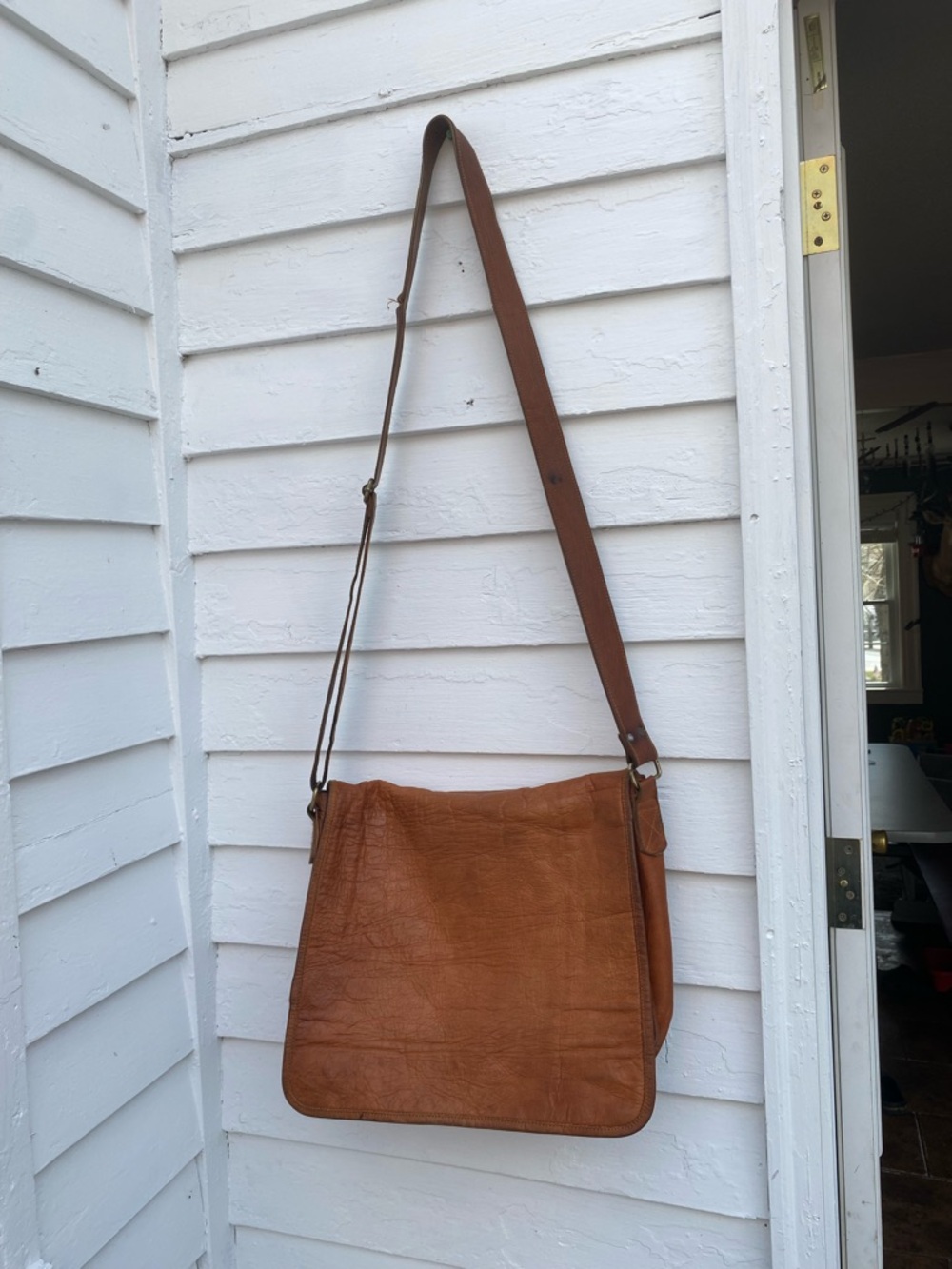 Vintage Brown Leather Messenger Bag Briefcase Laptop Bag HeavyDuty